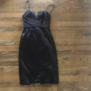 White House / Black Market Satin Black Dress